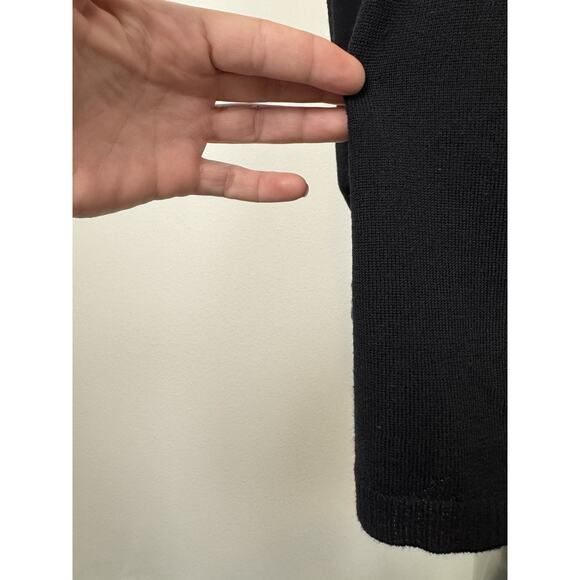 White + Warren Wool Sweater Women’s XS Trapeze Cardigan Lightweight Merino Black - Picture 3 of 9